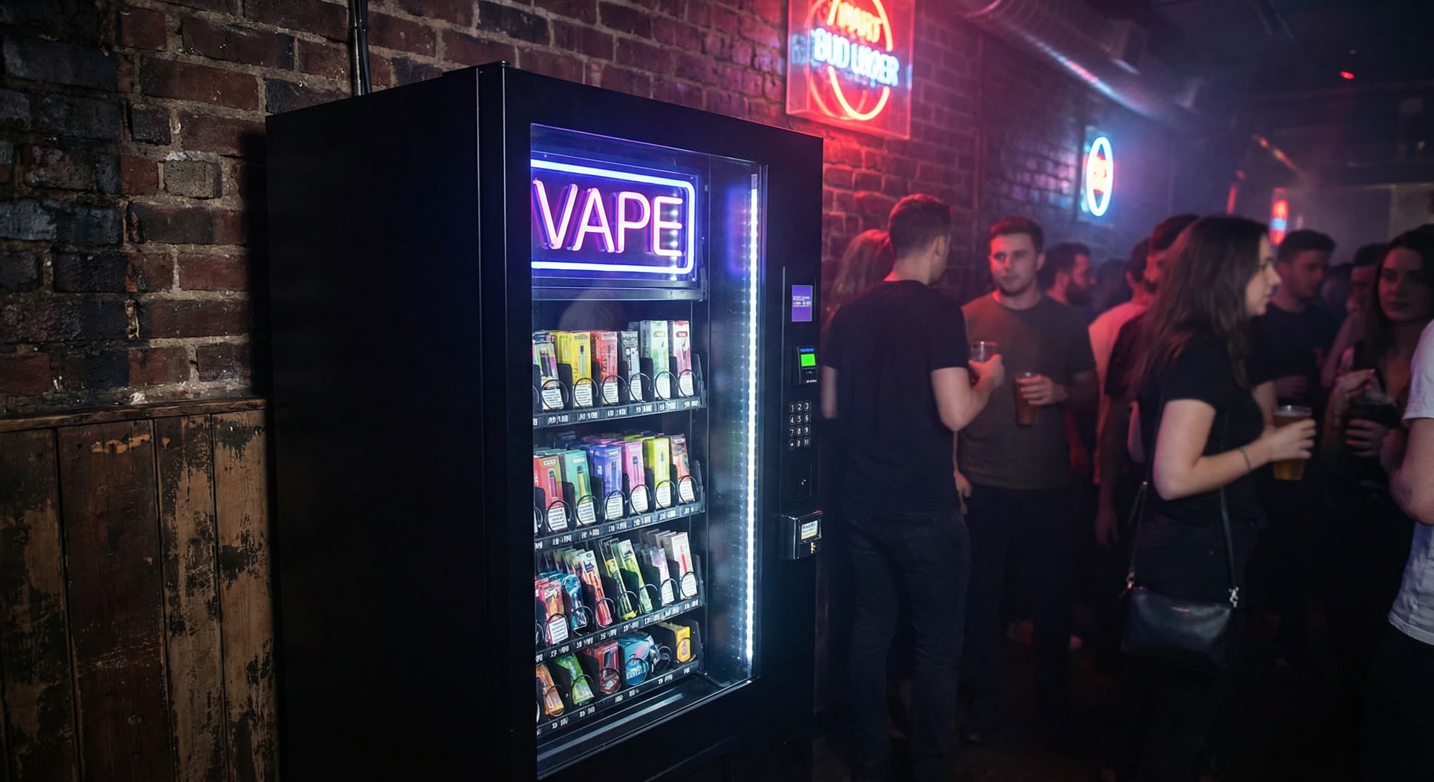 Vape vending machine in nightlife venue